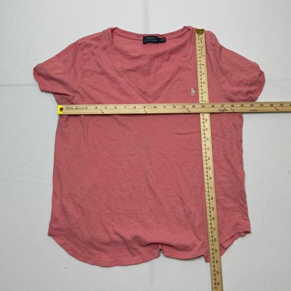 Polo Ralph Lauren Women’s Size L Pink V Nevk Essentials Basic Light Weight Top - Picture 3 of 4